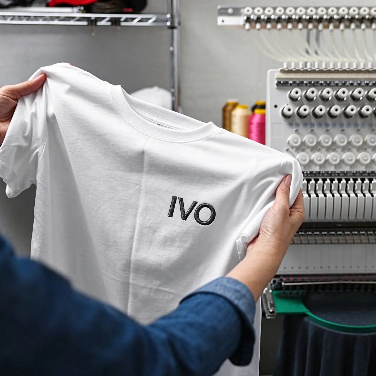 Custom logo embroidery on sports caps, T-shirts, and lightweight hoodies